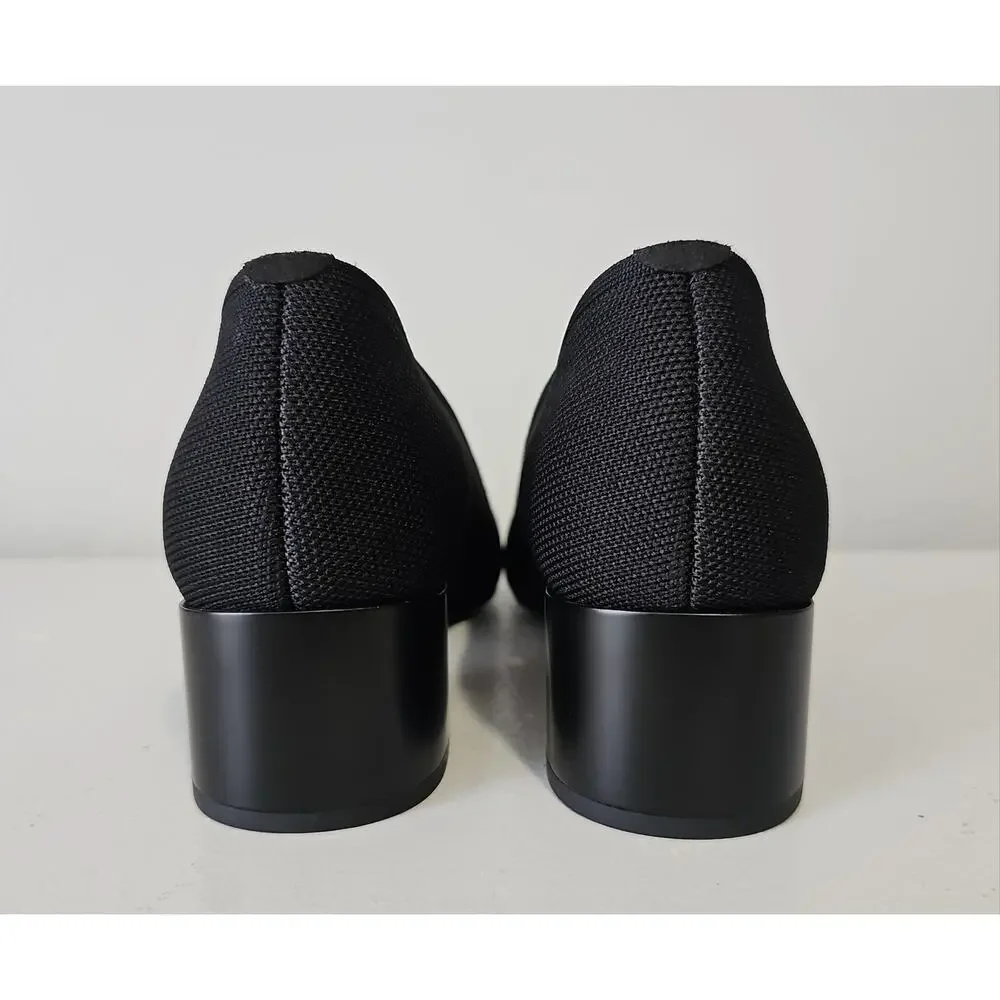Vivaia Megan Square Toe Block Heel Pumps Womens 39.5 Black - Picture 9 of 16